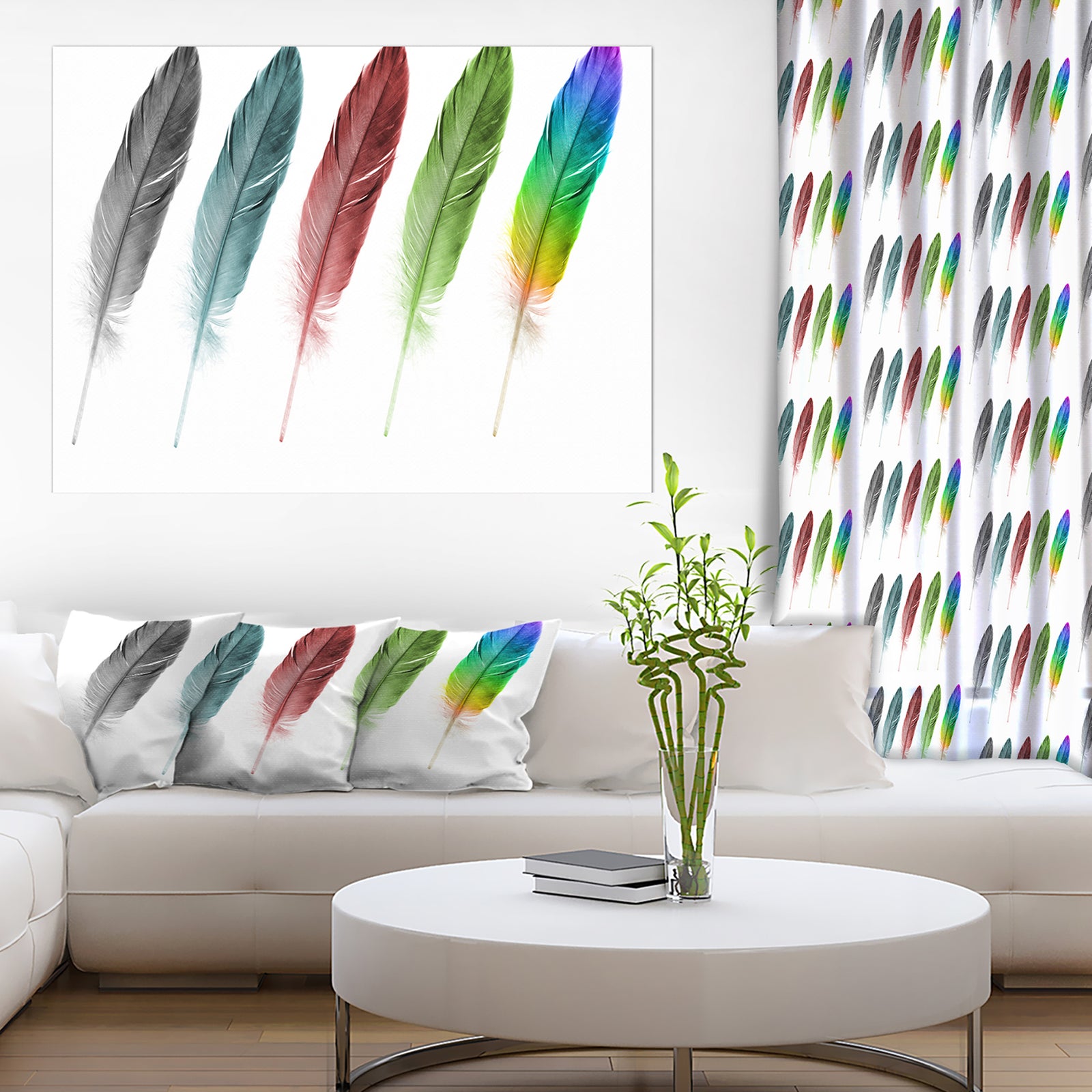 Set of Plumes - Digital Art on wrapped Canvas