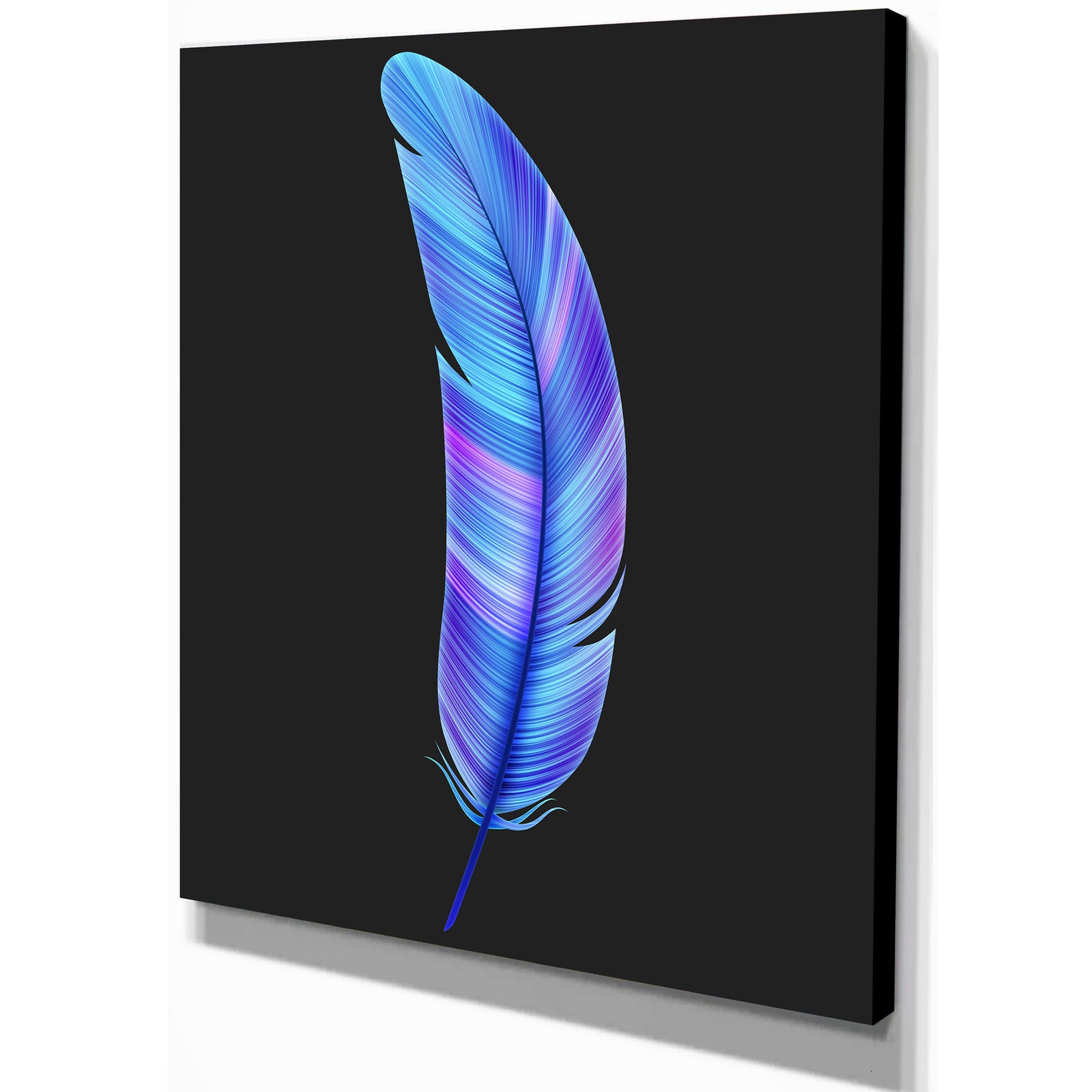 Colorful Pattern Feather - Digital Art on wrapped Canvas