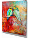 Blue tailed bee eaters - Animals Painting Print on Wrapped Canvas