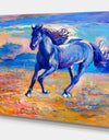 Blue horse - Farmhouse Animal Painting Print on Wrapped Canvas