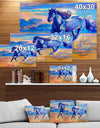 Blue horse - Farmhouse Animal Painting Print on Wrapped Canvas