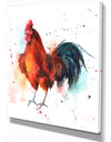 BrightColored rooster - Farmhouse Animal Painting Print on Wrapped Canvas