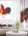 BrightColored rooster - Farmhouse Animal Painting Print on Wrapped Canvas