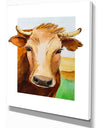 Cow Portrait - Farmhouse Animal Painting Print on Wrapped Canvas