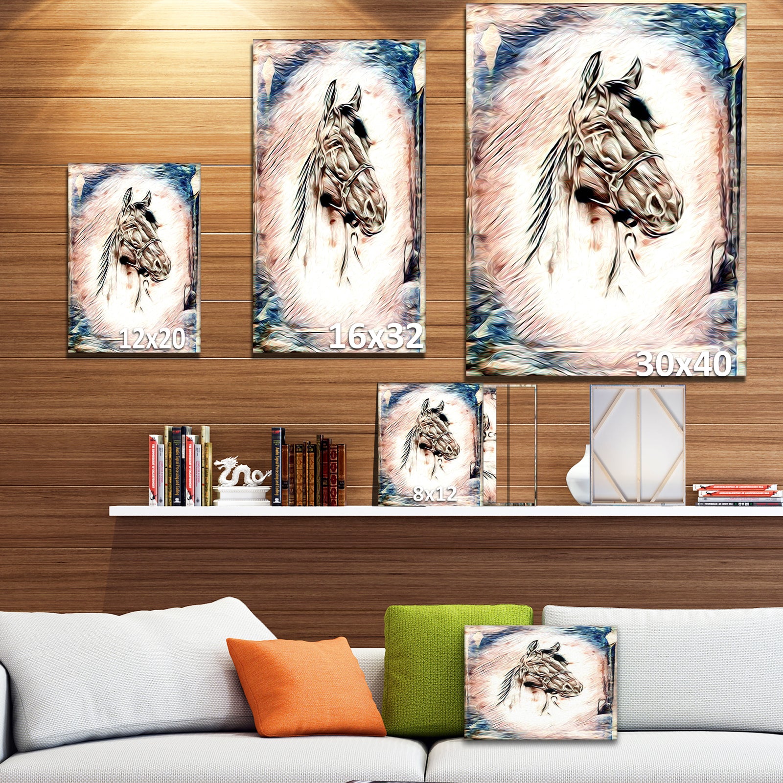 Freehand Horse - Farmhouse Animal Painting Print on Wrapped Canvas