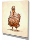 Color engrave isolated chicken illustration - Farmhouse Animal Painting Print on Wrapped Canvas