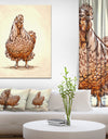 Color engrave isolated chicken illustration - Farmhouse Animal Painting Print on Wrapped Canvas