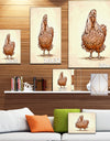 Color engrave isolated chicken illustration - Farmhouse Animal Painting Print on Wrapped Canvas