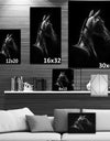 Horse in Black Background - Farmhouse Animal Painting Print on Wrapped Canvas