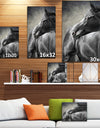 Black Horse - Farmhouse Animal Painting Print on Wrapped Canvas