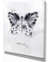 Monotype butterfly black - Animals Painting Print on Wrapped Canvas