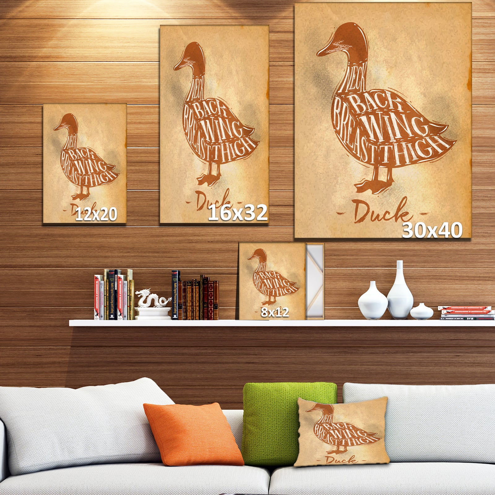 Duck cutting scheme craft - Farmhouse Animal Painting Print on Wrapped Canvas