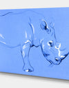 Rhinoceros painting - Animals Sketch Painting Print on Wrapped Canvas