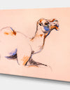 Camel sketch - Animals Sketch Painting Print on Wrapped Canvas