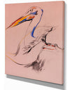 Pelican sketch - Animals Sketch Painting Print on Wrapped Canvas