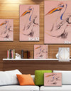 Pelican sketch - Animals Sketch Painting Print on Wrapped Canvas