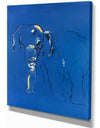 Elephant sketch in Blue background - Animals Sketch Painting Print on Wrapped Canvas