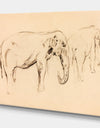 Elephant sketch - Animals Sketch Painting Print on Wrapped Canvas