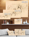 Elephant sketch - Animals Sketch Painting Print on Wrapped Canvas