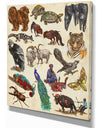 Pack Of Animals illustration - Sketch of Africa Animals of Painting Print on Wrapped Canvas