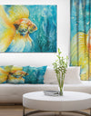 Goldfish in water - Animals Painting Print on Wrapped Canvas