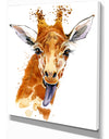 Cute Giraffe Illustration - Animals Painting Print on Wrapped Canvas