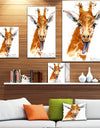 Cute Giraffe Illustration - Animals Painting Print on Wrapped Canvas