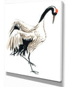 Watercolor crane bird - Animals Painting Print on Wrapped Canvas