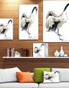 Watercolor crane bird - Animals Painting Print on Wrapped Canvas