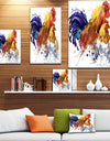 Chicken and Rooster Family - Illustration of Farmhouse Animals of Painting Print on Wrapped Canvas