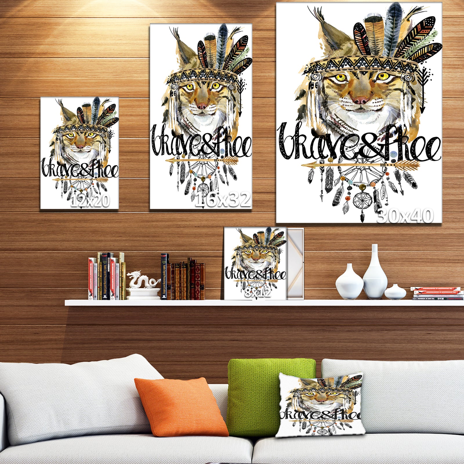 Abstract Cat Watercolor Artwork - Animals kids Painting Print on Wrapped Canvas