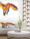 Cute fox wtercolor illustration - Animals Painting Print on Wrapped Canvas