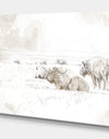 Wild Bison Buffalo Sketch - Farmhouse Animal Painting Print on Wrapped Canvas