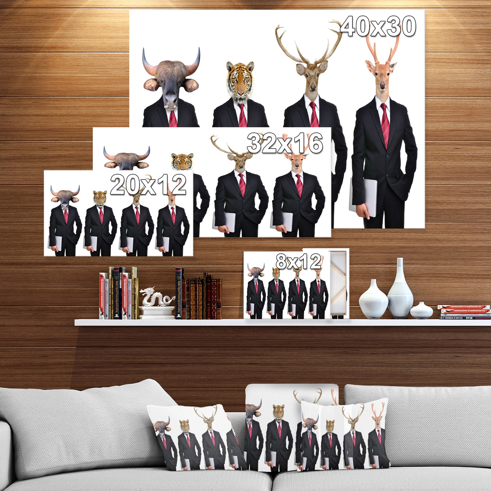 Animals in Americana Suit - Animals photography Print on Wrapped Canvas