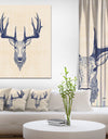 Deer head Portrait - Sketch Animals Painting Print on Wrapped Canvas