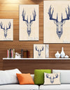 Deer head Portrait - Sketch Animals Painting Print on Wrapped Canvas