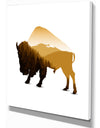 Silhouette of bison - Contemporary Animals Painting Print on Wrapped Canvas