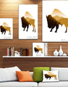 Silhouette of bison - Contemporary Animals Painting Print on Wrapped Canvas