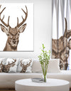 Deer Head - Animals Painting Print on Wrapped Canvas