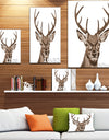 Deer Head - Animals Painting Print on Wrapped Canvas