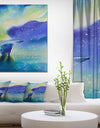 Polar bear with aurora Borealis - Animals kids Painting Print on Wrapped Canvas