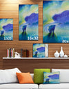 Polar bear with aurora Borealis - Animals kids Painting Print on Wrapped Canvas