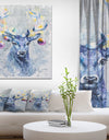 Cute Deer with Bells - Animals kids Painting Print on Wrapped Canvas