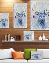 Cute Deer with Bells - Animals kids Painting Print on Wrapped Canvas