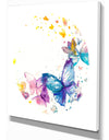 Butterfly on White Paper - Animals Painting Print on Wrapped Canvas