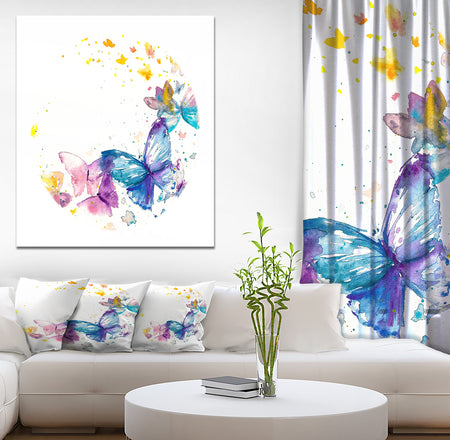 Butterfly on White Paper - Animals Painting Print on Wrapped Canvas
