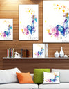 Butterfly on White Paper - Animals Painting Print on Wrapped Canvas