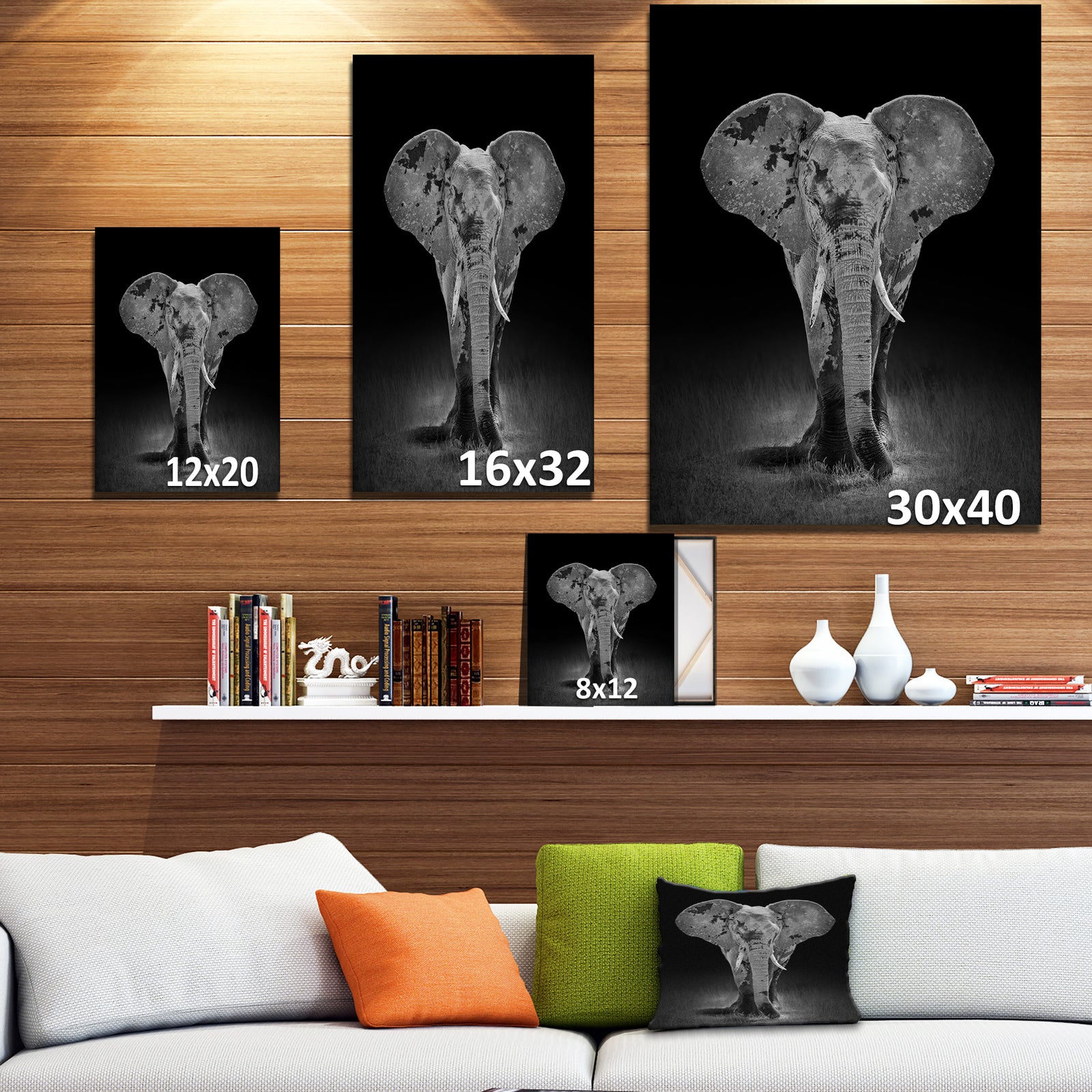African Big Elephant - Africa Animals photography on Wrapped Canvas