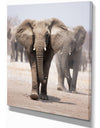 Elephant Herd - Africa Animals Photography on Wrapped Canvas