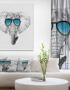 Elephant in Sunglasses - Sketch Animals Digital Print on Wrapped Canvas